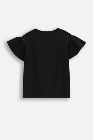 COCCODRILLO marškinėliai trumpomis rankovėmis REBEL GIRL KIDS, juodi, WC5143201RGK-021-122, 122 cm 