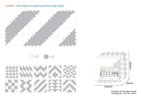 SUNTA trikampių dėlionės kilimėlis Mix and Match, 1018B3-C 