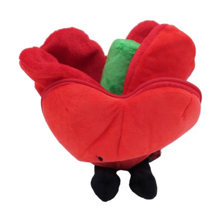 FLIPETZ pliušinis žaislas - rožė širdelėje, Poppy red, 80400 