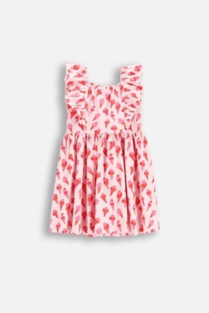 COCCODRILLO suknelė trumpomis rankovėmis HAPPY RETRO GIRL KIDS, spalvota, WC5129301HGK-022-122, 122 cm 