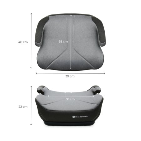 KINDERKRAFT automobilinė kėdutė I-BOOST 2, i-Size, pilka, KCIBOO02GRY0000 