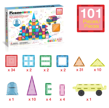PICASSO TILES Magnetinis konstruktorius 101 det., PC101 