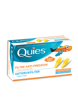 QUIES apsauginiai ausų kištukai skrydžiams vaikams, 1 pora 