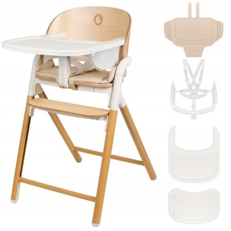 LIONELO maitinimo kėdutė CELIA, White natural wood 