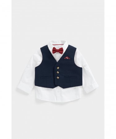 MOTHERCARE marškiniai ilgomis ranovėmis, liemenė ir peteliškė, CC114 600290