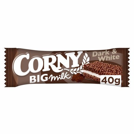 CORNY BIG MILK batonėlis su pertepimu, Dark/white, 40g, 139560 139560