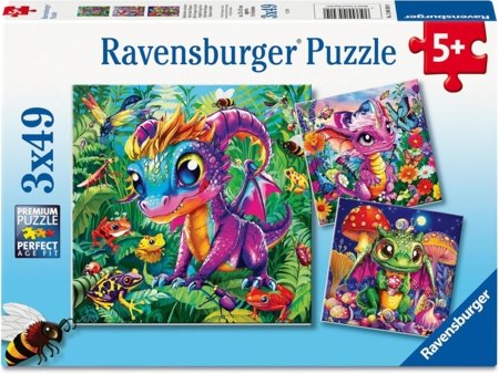 RAVENSBURGER PUZZLE dėlionė Mažieji sodo drakonai, 3x49 det., 12004301 0 