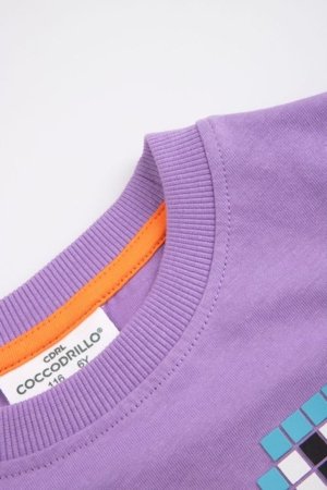 COCCODRILLO marškinėliai trumpomis rankovėmis, violetiniai, WC6143207MBK-016-116, 116 cm 