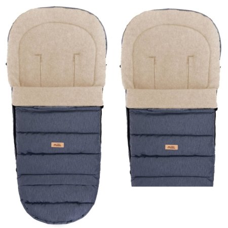 MILLI reguliuojamas vokelis į vežimėlį IGROW 4.0 wool premium, melange navy blue, 84/106x45cm, 3-3-3-Z-M-107 