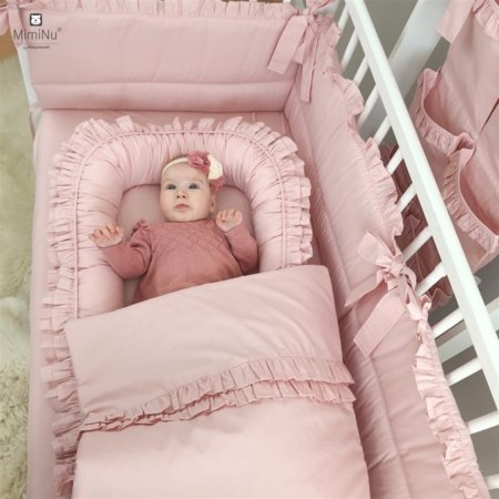 MIMINU 2 dalių patalynės užvalkalų komplektas Royal collection, powdery pink, 100x135, 60x40 cm 
