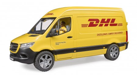 BRUDER 1:16 siuntų pristatymo furgonas MB Sprinter DHL su vairuotoju, 02671 02671