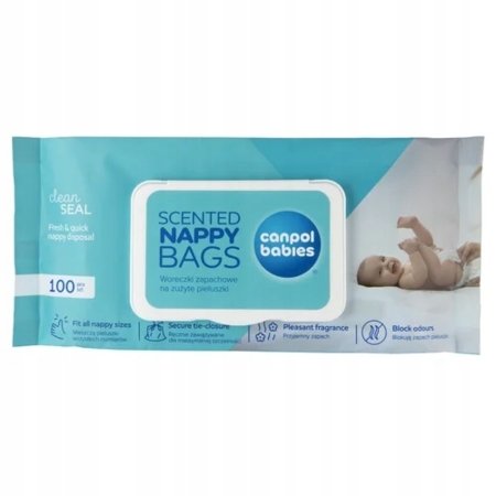 CANPOL BABIES higieniški ir kvapnūs maišeliai panaudotoms sauskelnėms, 100 vnt., 70/003 