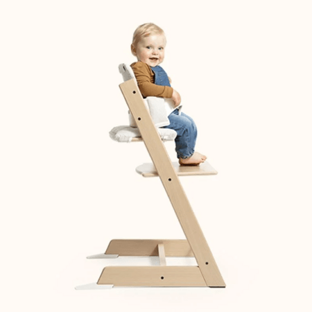 STOKKE maitinimo kėdutė su buomeliu ir naujagimio gultuku TRIPP TRAPP, white, grey NBS, 685900 