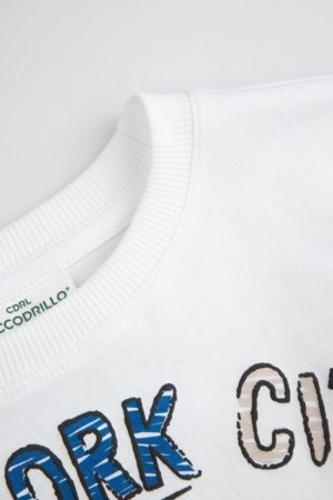 COCCODRILLO marškinėliai trumpomis rankovėmis, balti, WC6143208LBD-001-098, 98 