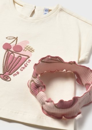 MAYORAL galvos juosta, marškinėliai trumpomis rankovėmis ir tamprės, peony, 1.750-37, 80  cm 