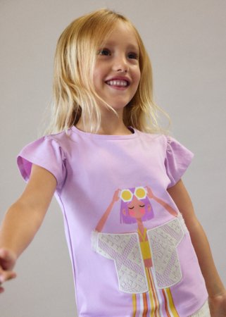 MAYORAL marškinėliai trumpomis rankovėmis, lilac, 3.007-81, 122  cm 