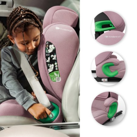 KINDERKRAFT automobilinė kėdutė JUNIOR FIX 2 PLUS, 100-150 cm., Pink, KCJUFI20PNKPL0N 