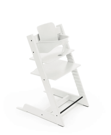 STOKKE maitinimo kėdutė su buomeliu ir paminkštinimu TRIPP TRAPP, white, star silver, 685100 