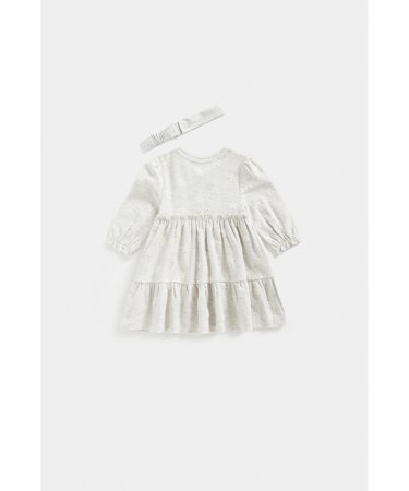 MOTHERCARE suknelė ilgomis rankovėmis, pėdkelnės ir galvos juosta, FE009  