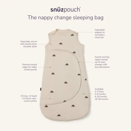 SNUZPOUCH miegmaišis, 6-18 mėn., 2.5 TOG, Grey Cloud, SW008DB 