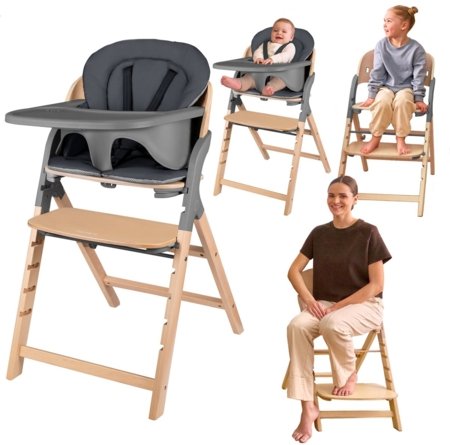 LIONELO maitinimo kėdutė MEGAN, Grey wood 