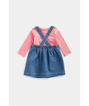 MOTHERCARE marškinėliai ilgomis rankovėmis, sarafanas ir pėdkelnės, FD158  