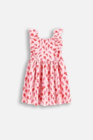 COCCODRILLO suknelė trumpomis rankovėmis HAPPY RETRO GIRL KIDS, spalvota, WC5129301HGK-022-122, 122 cm 