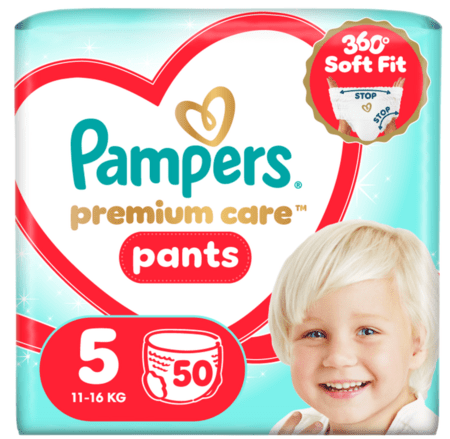 PAMPERS sauskelnės-kelnaitės Premium Care, 5 dydis 11-16kg, 50 vnt., 80895121 