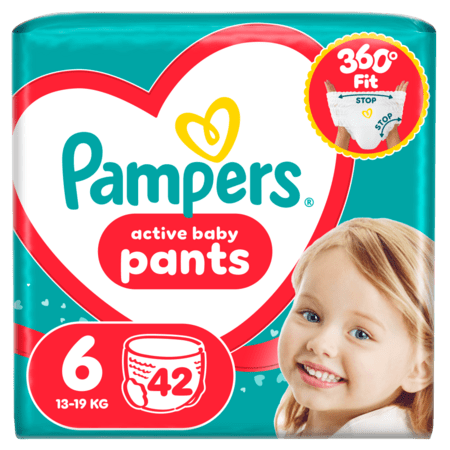 PAMPERS sauskelnės-kelnaitės Pants, 6 dydis, 14-19kg, 42 vnt., 80894800 