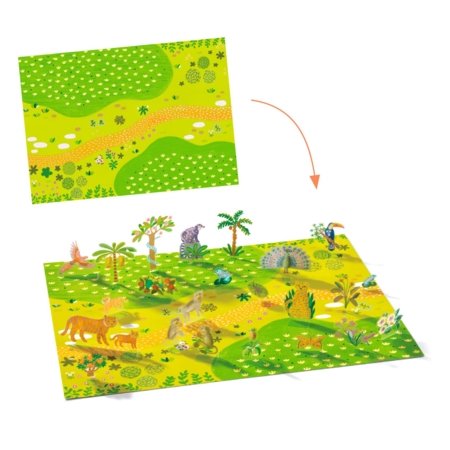DJECO kūrybinis rinkinys Lift-up Stickers - Animals, DJ00044 