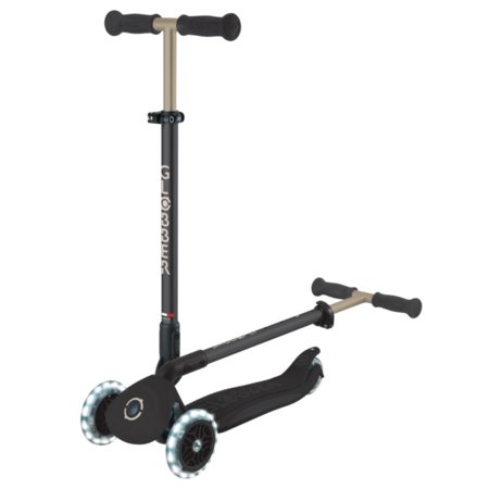 GLOBBER paspirtukas Go Up Deluxe Lights 360°,  juodas, 699-320 