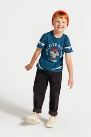 COCCODRILLO marškinėliai trumpomis rankovėmis ACADEMY BOY KIDS, mėlyni, ZC4143202ABK-014-098, 98 cm 