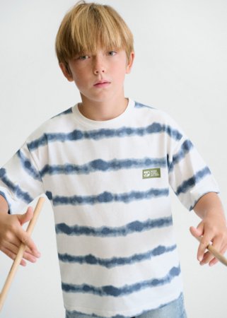 MAYORAL marškinėliai trumpomis rankovėmis, cream-blue, 6.039-43, 140 cm 