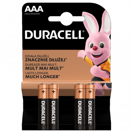 DURACELL baterijos AAA, 4 vnt., DURB055 