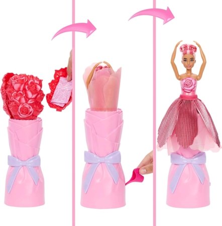 BARBIE Petal Pop lėlė rožių puokštėje, JMF59 
