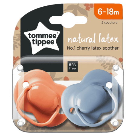 TOMMEE TIPPEE lateksiniai čiulptukai, apvalūs 6-18 mėn., 2 vnt., 433533 