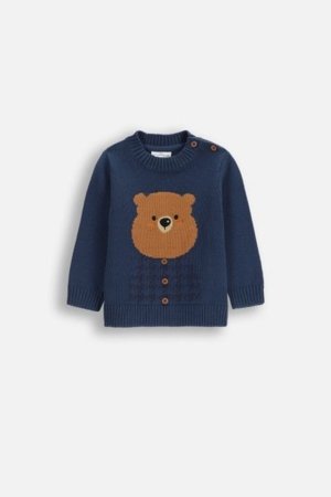 COCCODRILLO megztinis FOREST FRIENDS BOY NEWBORN, mėlynas, ZC5172101FBN-015-086, 86 cm 