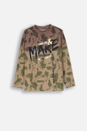 COCCODRILLO marškinėliai EVERYDAY BOY A, khaki, ZC4143102VBA-027-152, 152 cm 