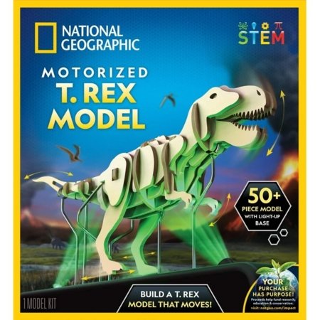 NATIONAL GEOGRAPHIC interaktyvi 3D dėlionė Motorized T. Rex Model, RTMPZTREX