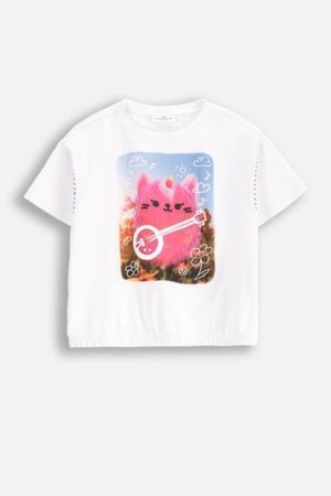 COCCODRILLO marškinėliai trumpomis rankovėmis REBEL GIRL KIDS, balti, WC5143204RGK-001-122, 122 cm 