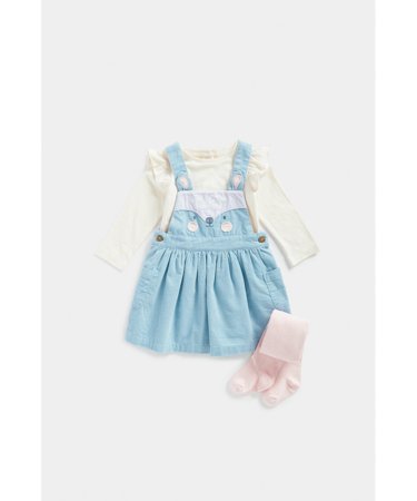MOTHERCARE marškinėliai ilgomis rankovėmis, sarafanas ir pėdkelnės, FE307  