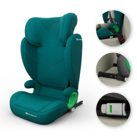 KINDERKRAFT automobilinė kėdutė JUNIOR FIX 2 PLUS, 100-150 cm., Green, KCJUFI20GREPL0N 