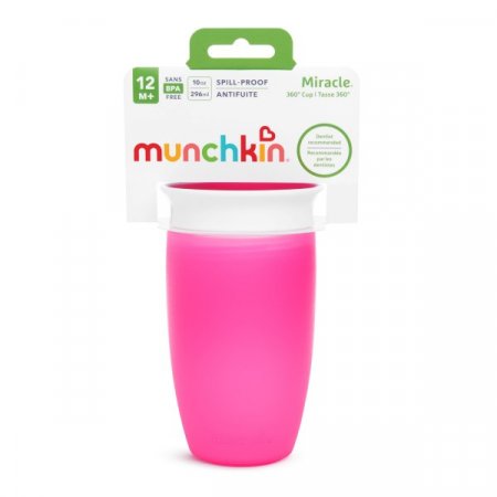 MUNCHKIN puodelis, Miracle 360, rožinis, 12mėn+, 296ml, 90073 1102902