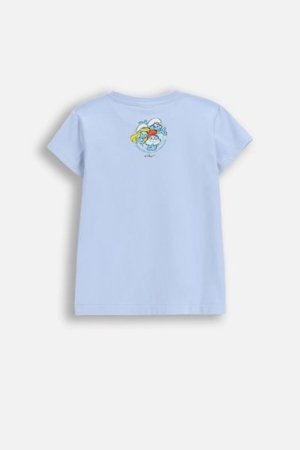 COCCODRILLO marškinėliai trumpomis rankovėmis LICENCE GIRL, mėlyni, WC5143208LGD-036-122, 122 cm 