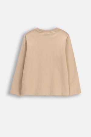 COCCODRILLO marškinėliai ilgomis rankovėmis, smėlio spalvos, WC6143102NBK-002-104, 104 cm 