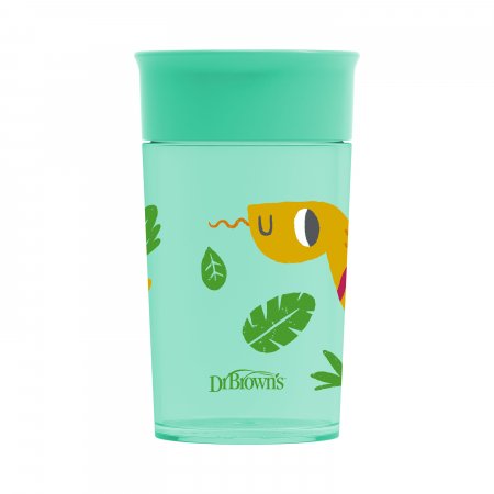 DR.BROWNS gertuvė su dangteliu 12 mėn.+ 300ml žaliaTC01095-INTL TC01095-INTL