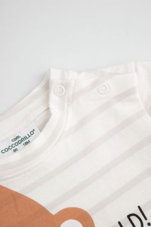 COCCODRILLO marškinėliai ilgomis rankovėmis, kreminiai, 