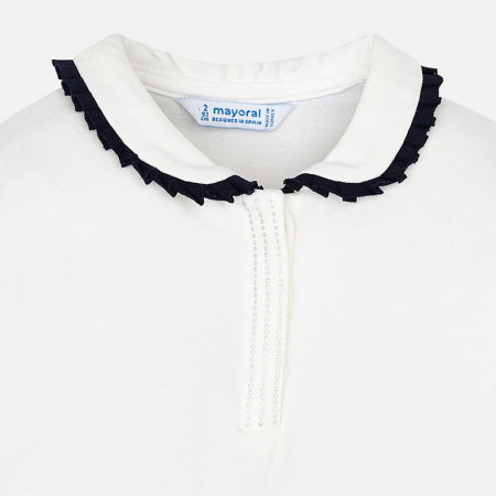 MAYORAL polo marškinėliai ilgomis rankovėmis 6A, natural/red, 131-64 131-64