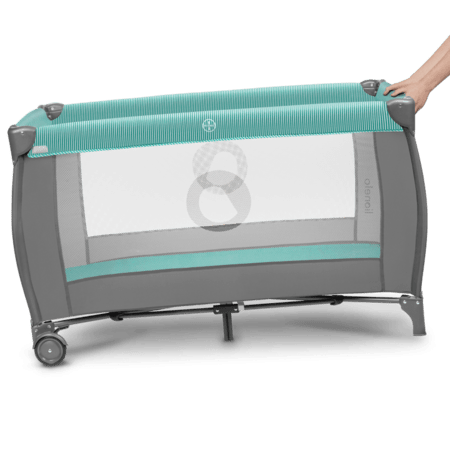 LIONELO lovelė-maniežas SVEN PLUS, Turquoise/Grey, LO-SVEN PLUS 