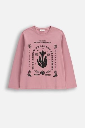 COCCODRILLO marškinėliai EVERYDAY GIRL A, rožiniai, cm 